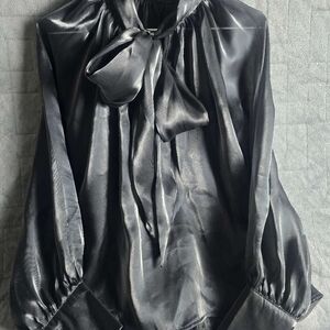 Elegant Black Satin Blouse